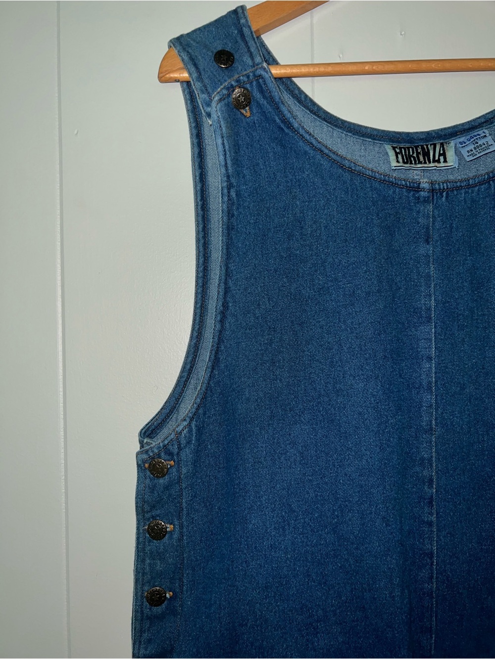 Vintage 90’s Denim Pinafore Grunge Cottagecore Pockets Jumper Dress Blue Size 14 - Picture 12 of 13